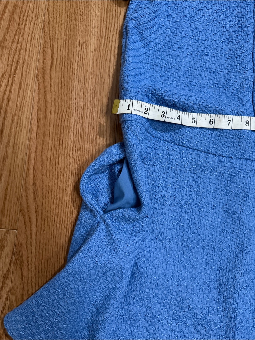 Ann Taylor Tweed Flare Dress in Blue Skies. - Picture 14 of 14